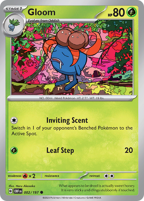 Gloom 2 Obsidian Flames Pokémon card