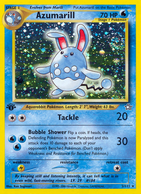 Azumarill 2 Neo Genesis Pokémon card