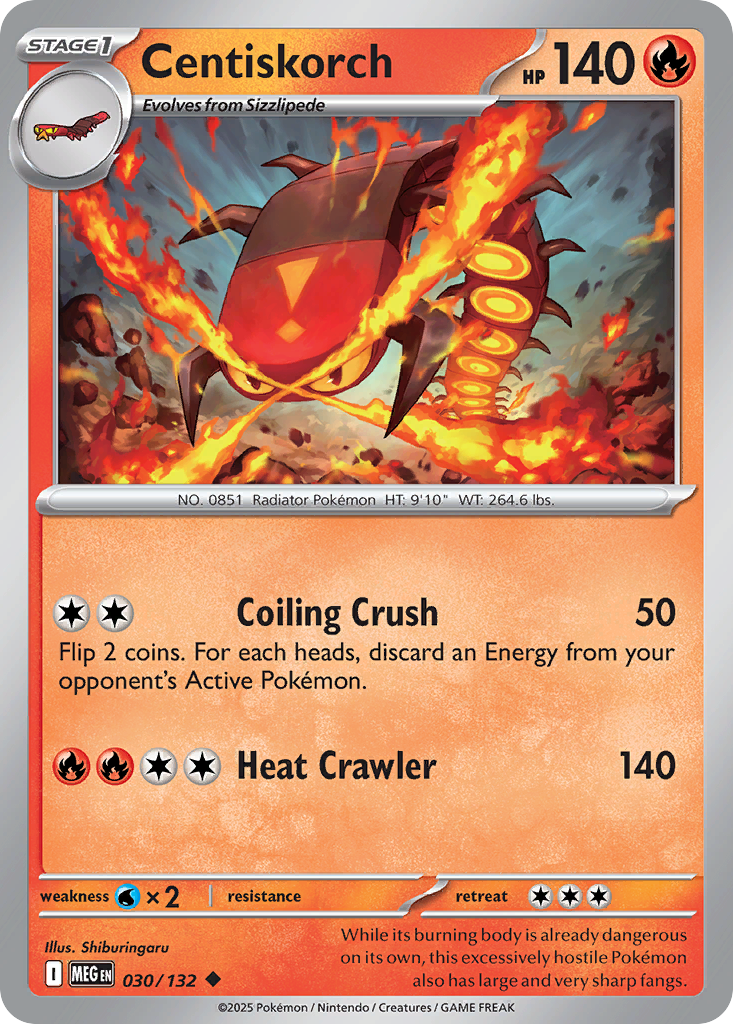 Centiskorch 30 Mega Evolution Pokémon card