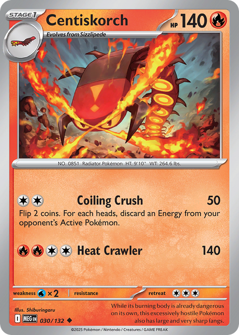 Centiskorch 30 Mega Evolution Pokémon card