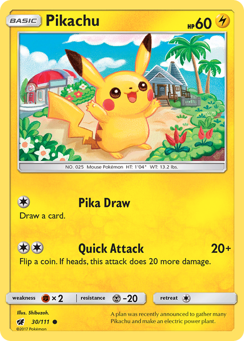 Pikachu 30 Crimson Invasion Pokémon card