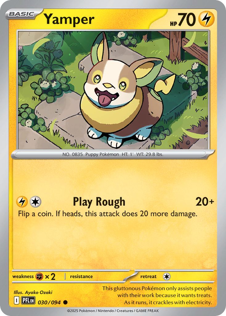 Yamper 30 Phantasmal Flames Pokémon card