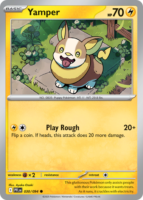 Yamper 30 Phantasmal Flames Pokémon card