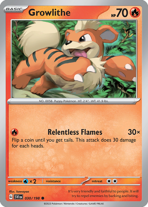 Growlithe 30 Scarlet & Violet Pokémon card