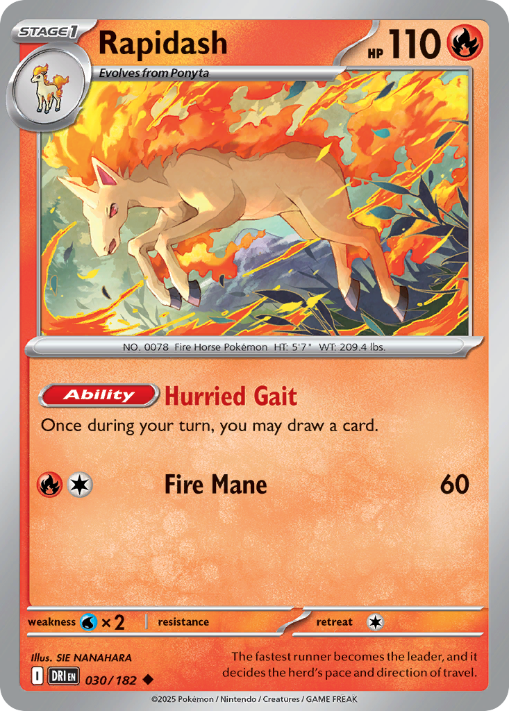 Rapidash 30 Destined Rivals Pokémon card