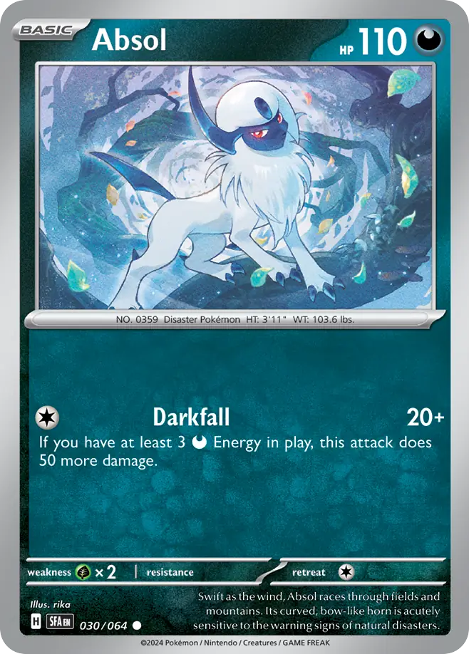 Absol 30 Shrouded Fable Pokémon card