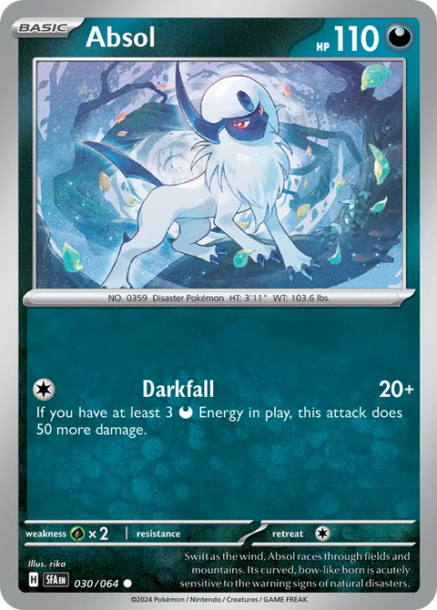 Absol 30 Shrouded Fable Pokémon card
