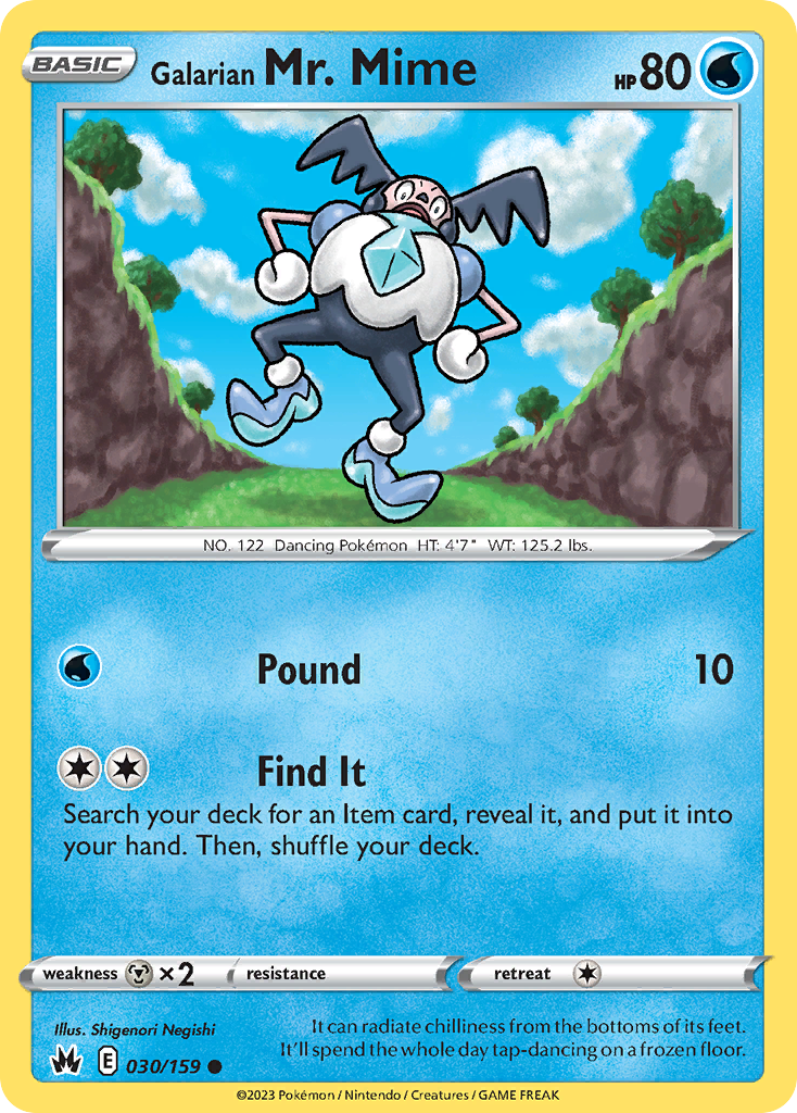 Galarian Mr. Mime 30 Crown Zenith Pokémon card