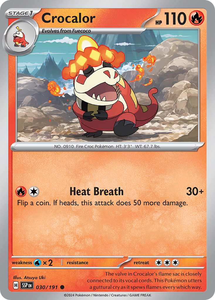 Crocalor 30 Surging Sparks Pokémon card