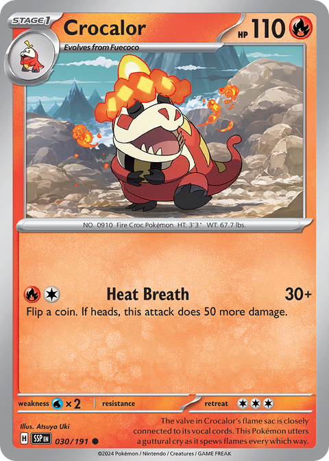 Crocalor 30 Surging Sparks Pokémon card