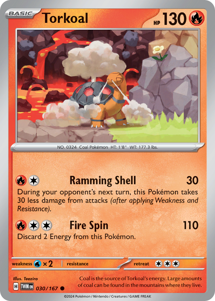 Torkoal 30 Twilight Masquerade Pokémon card