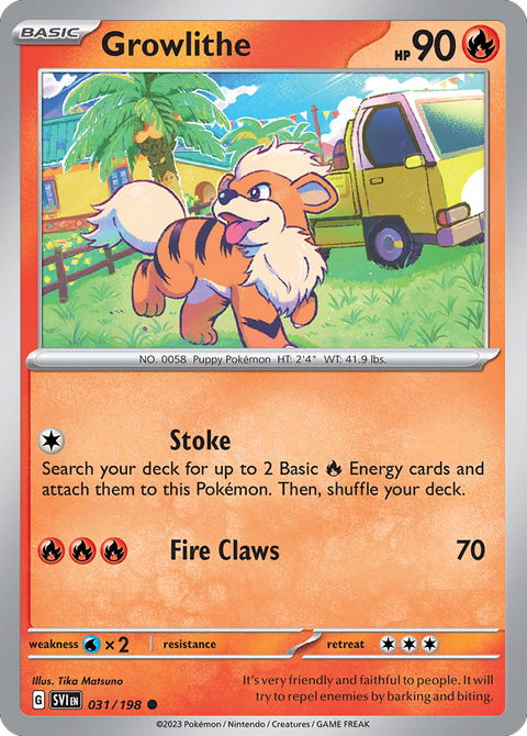 Growlithe 31 Scarlet & Violet Pokémon card