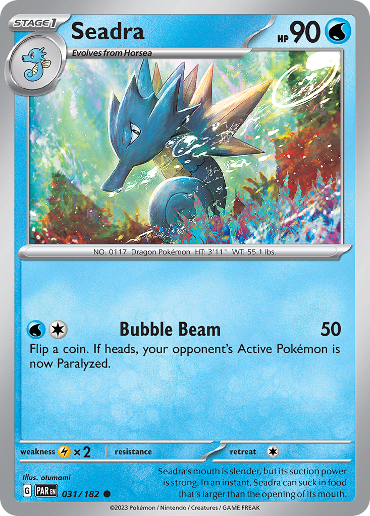 Seadra 31 Paradox Rift Pokémon card