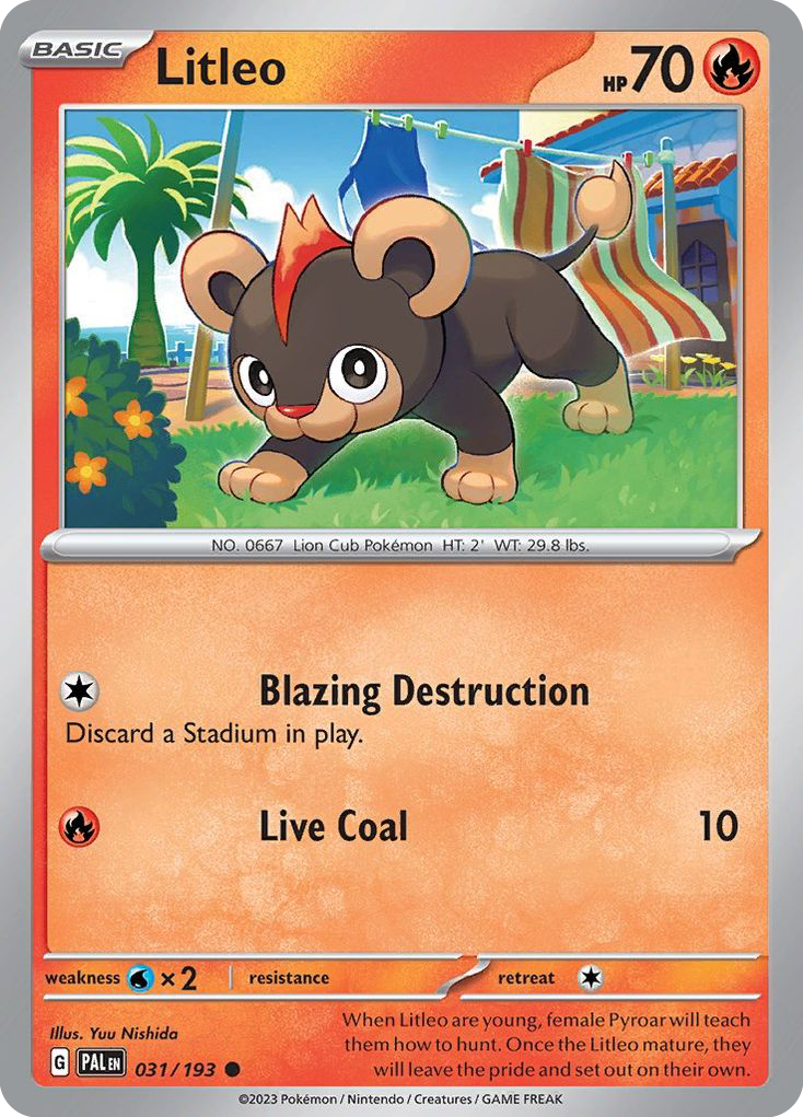 Litleo 31 Paldea Evolved Pokémon card