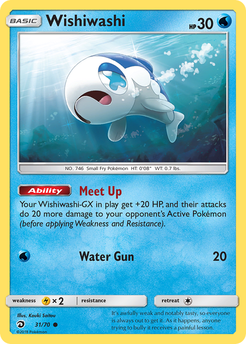 Wishiwashi 31 Dragon Majesty Pokémon card