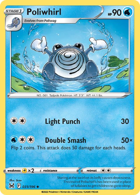 Poliwhirl 31 Lost Origin Pokémon card
