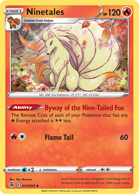 Ninetales 31 Fusion Strike Pokémon card