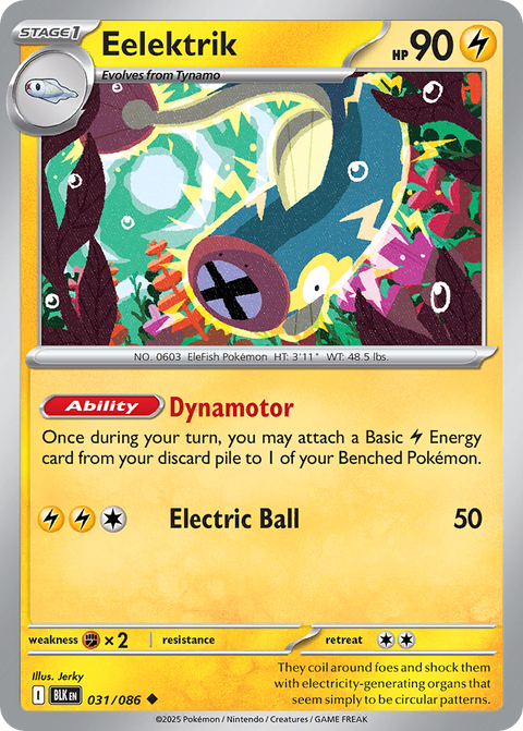 Eelektrik 31 Black Bolt Pokémon card