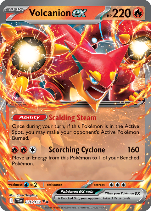 Volcanion ex 31 Journey Together Pokémon card