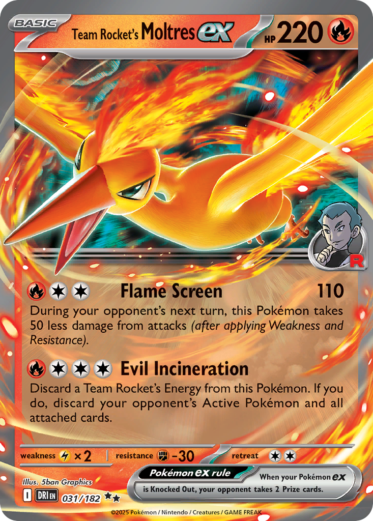 Team Rocket's Moltres ex 31 Destined Rivals Pokémon card