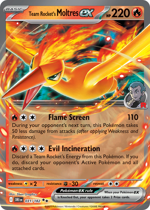 Team Rocket's Moltres ex 31 Destined Rivals Pokémon card