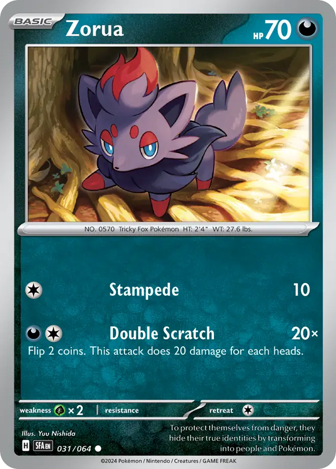 Zorua 31 Shrouded Fable Pokémon card