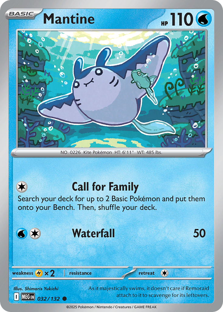 Mantine 32 Mega Evolution Pokémon card