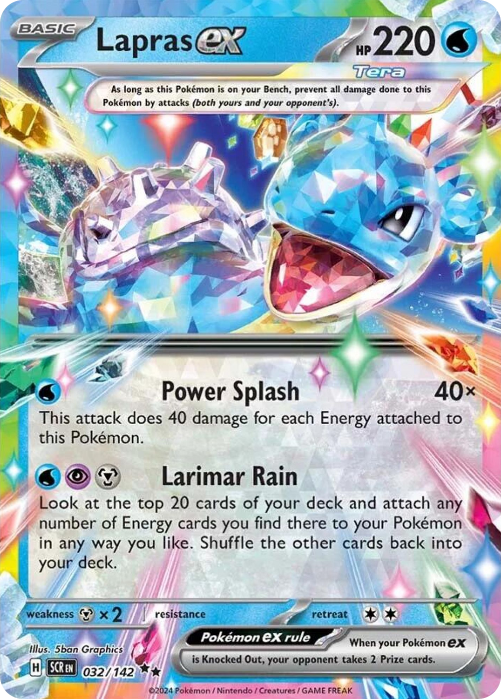 Lapras ex 32 Stellar Crown Pokémon card
