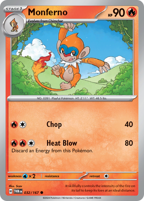Monferno 32 Twilight Masquerade Pokémon card