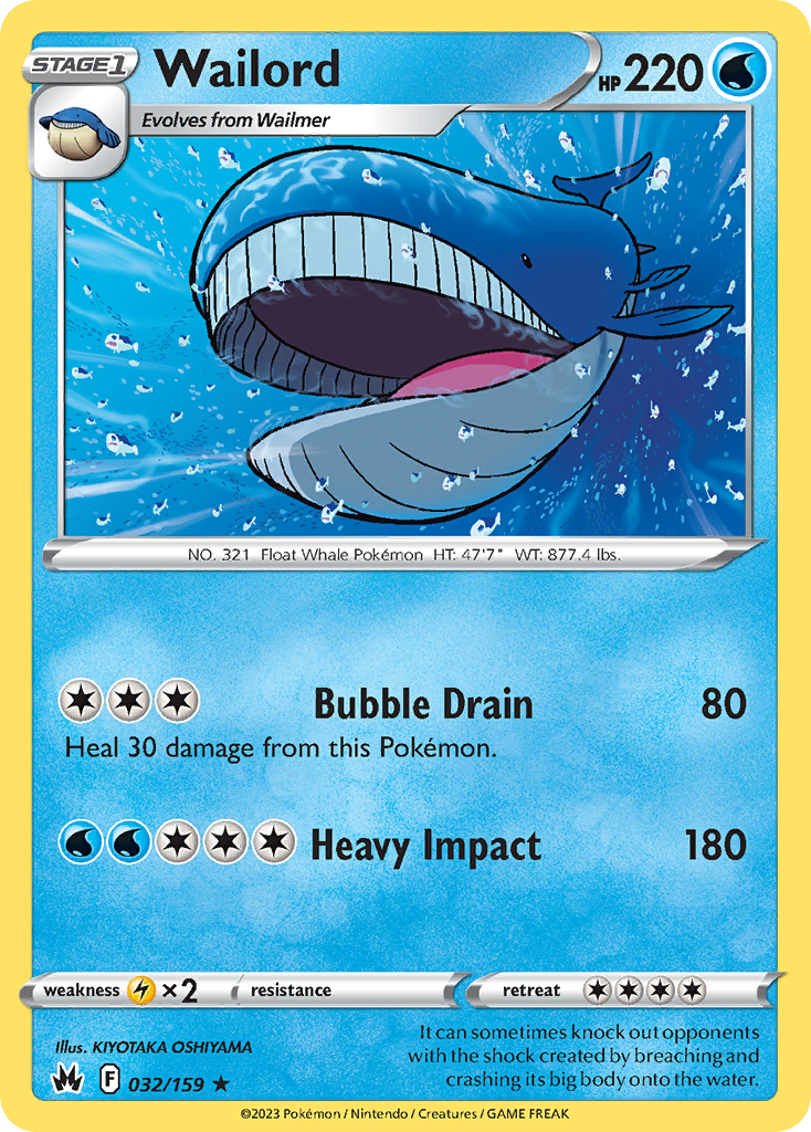 Wailord 32 Crown Zenith Pokémon card