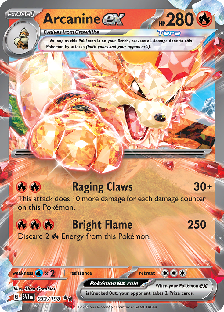 Arcanine ex 32 Scarlet & Violet Pokémon card