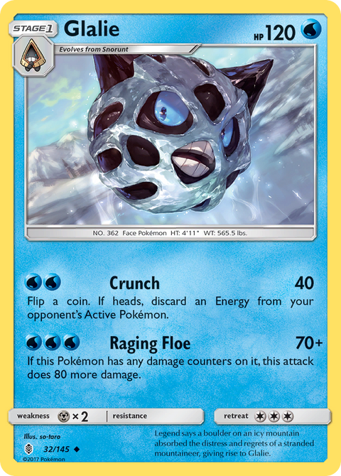 Glalie 32 Guardians Rising Pokémon card
