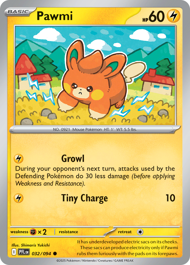 Pawmi 32 Phantasmal Flames Pokémon card