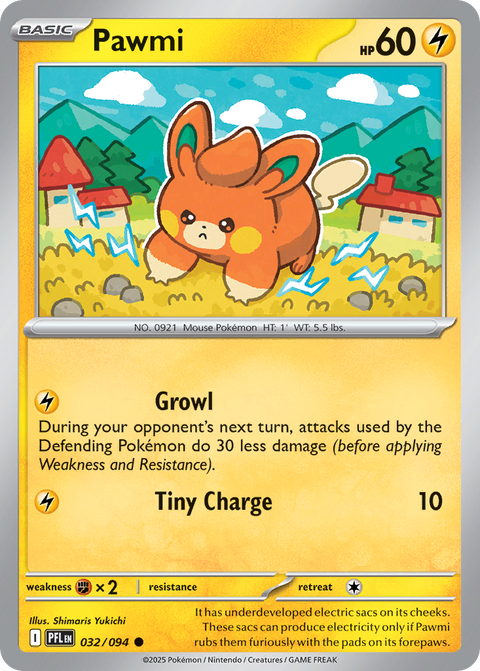 Pawmi 32 Phantasmal Flames Pokémon card