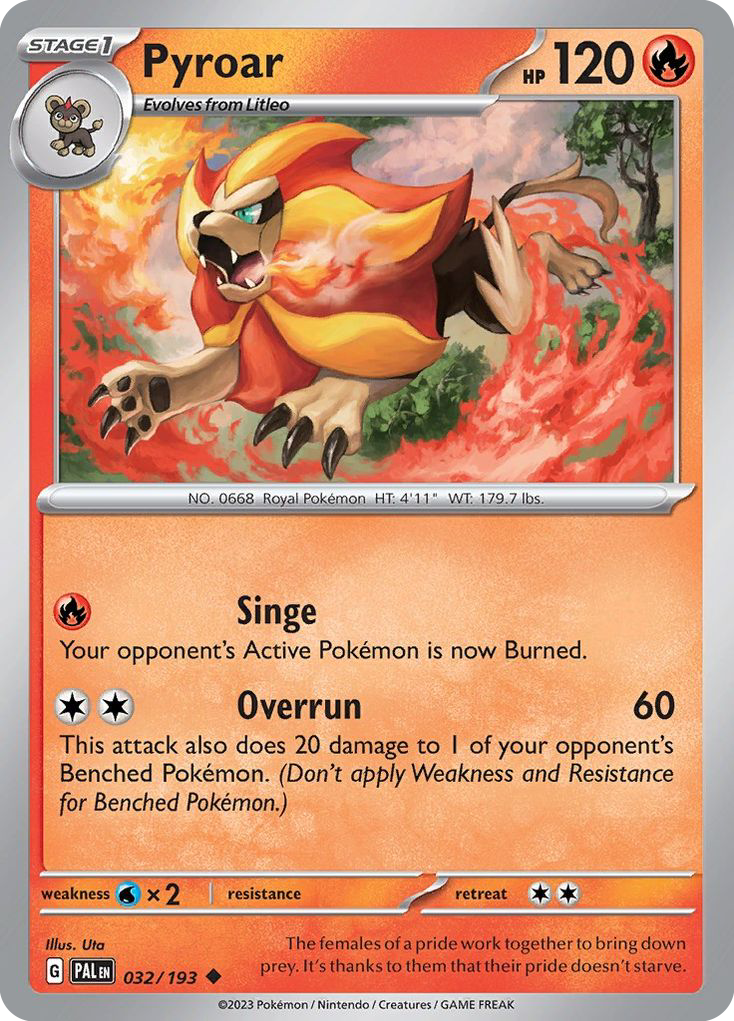 Pyroar 32 Paldea Evolved Pokémon card