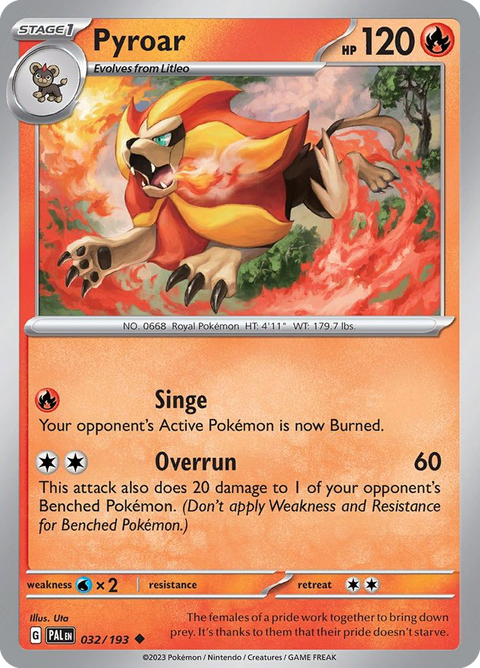 Pyroar 32 Paldea Evolved Pokémon card