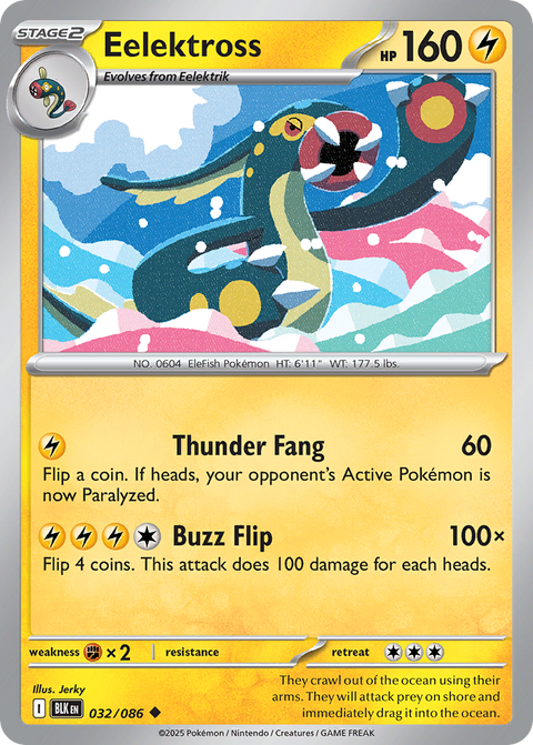 Eelektross 32 Black Bolt Pokémon card
