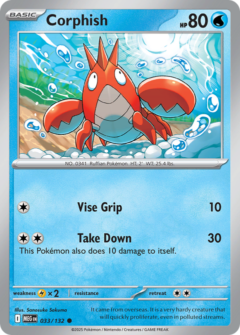 Corphish 33 Mega Evolution Pokémon card