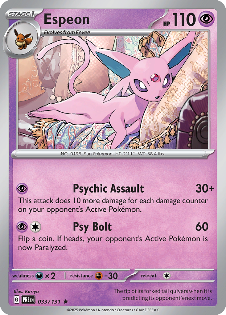 Espeon 33 Prismatic Evolutions Pokémon card