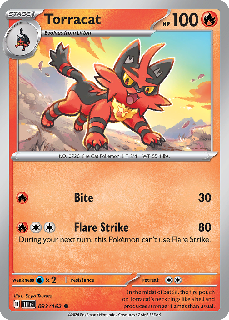 Torracat 33 Temporal Forces Pokémon card