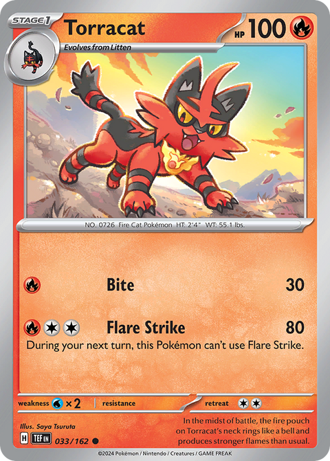 Torracat 33 Temporal Forces Pokémon card