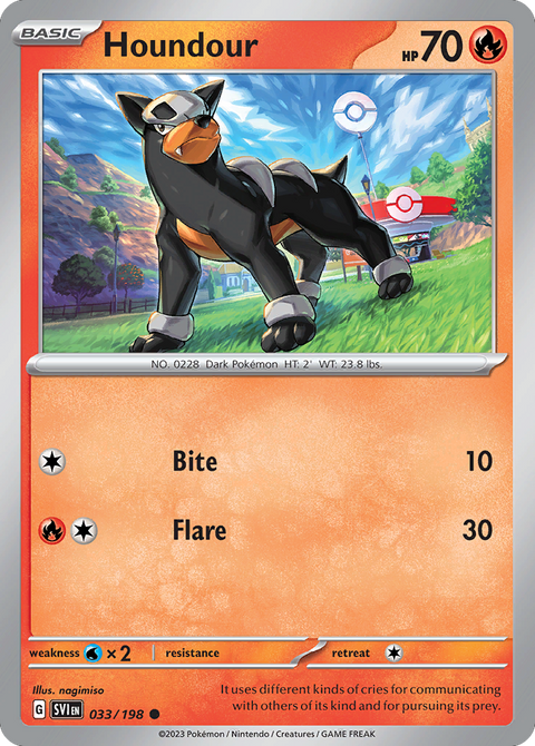 Houndour 33 Scarlet & Violet Pokémon card
