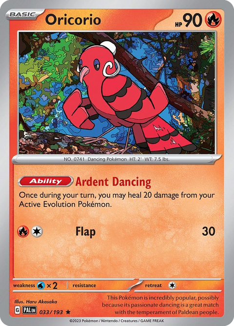 Oricorio 33 Paldea Evolved Pokémon card