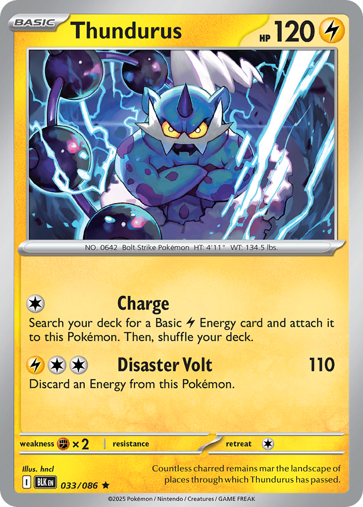 Thundurus 33 Black Bolt Pokémon card