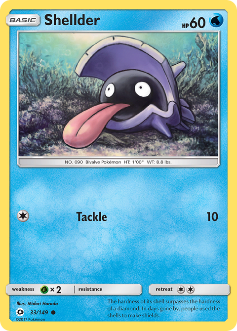 Shellder 33 Sun & Moon Pokémon card