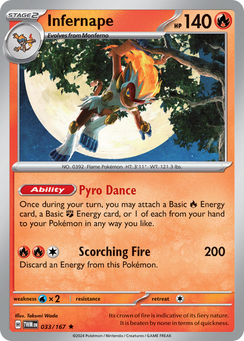 Infernape 33 Twilight Masquerade Pokémon card