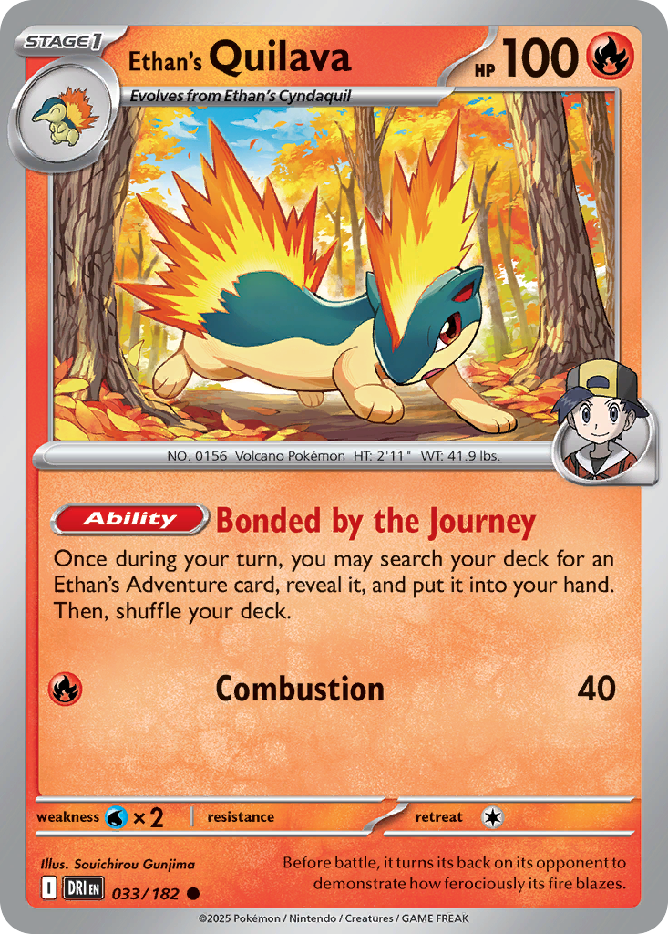 Ethan's Quilava 33 Destined Rivals Pokémon card