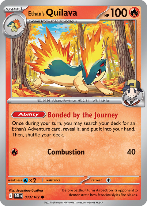 Ethan's Quilava 33 Destined Rivals Pokémon card