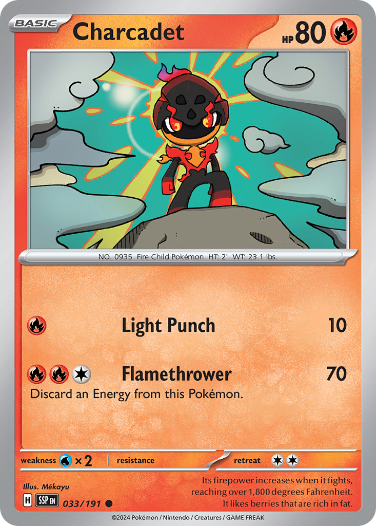 Charcadet 33 Surging Sparks Pokémon card