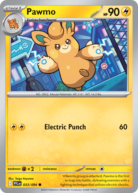 Pawmo 33 Phantasmal Flames Pokémon card
